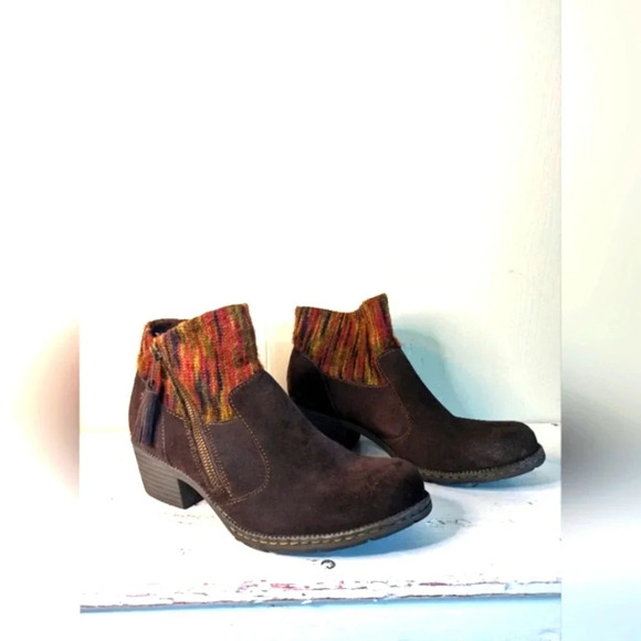 BOC Bendell Leather Booties in Dark Brown size 8 Fall Sweater Cozy Heel - Picture 2 of 8